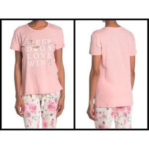 NWT Nordstrom PJ Salvage Sleep Dog Love Wine Graphic Print Short Sleeve T-Shirt